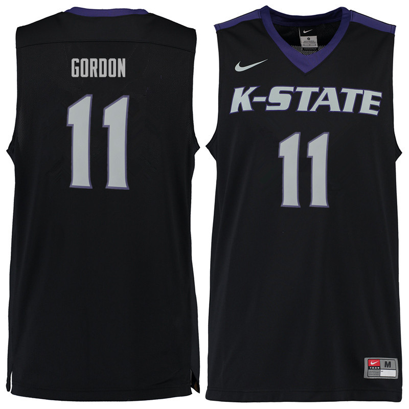 Men #11 Antonio Gordon Kansas State Wildcats College Basketball Jerseys Sale-Black - Click Image to Close